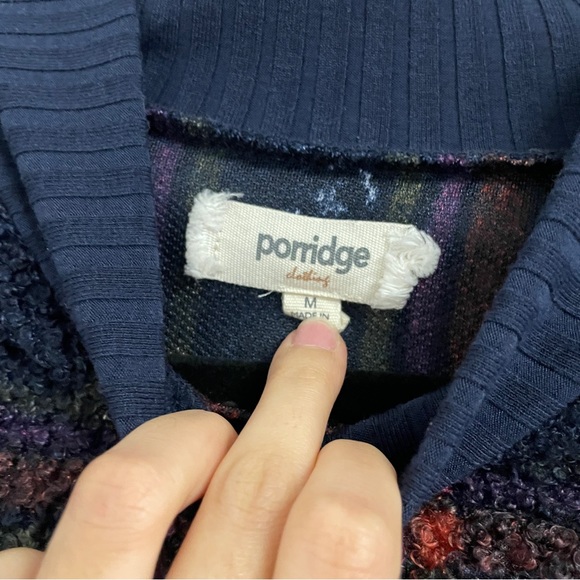Anthropologie Porridge Red/Blue Prynne Sherpa Pullover Sweater Medium - Picture 3 of 7
